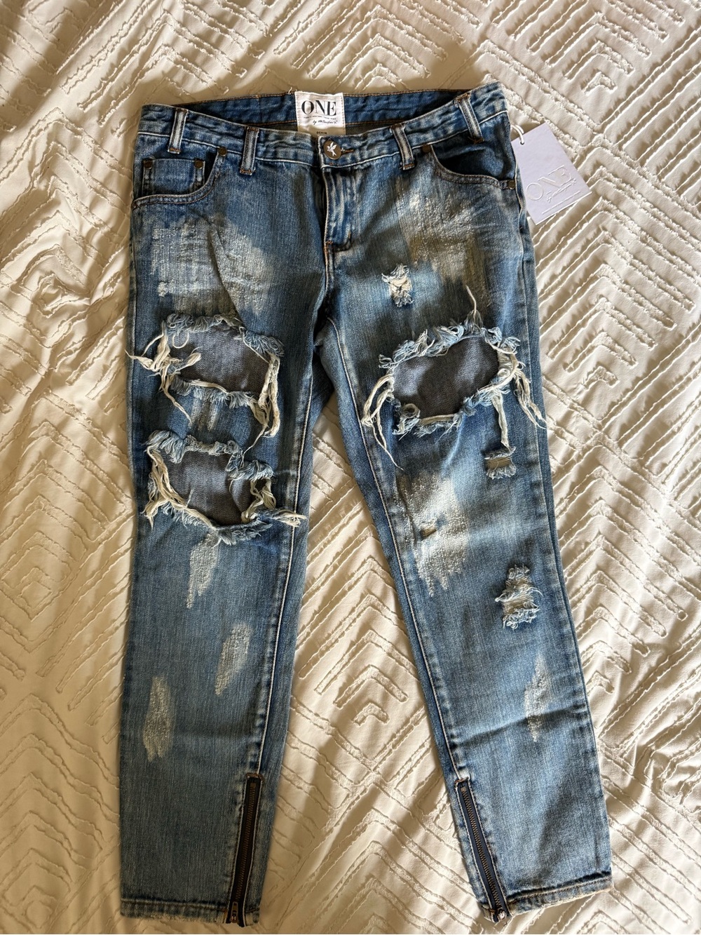 One Teaspoon “Trashed Freebirds” Blue Women’s Jeans